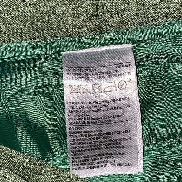 BANANA REPUBLIC Sloan olive color mid rise bi-stretch button ankles NEW size 4 - Picture 9 of 15